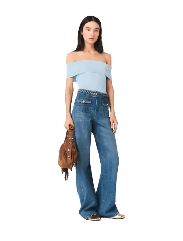 Braided Flared Jeans 2 Image