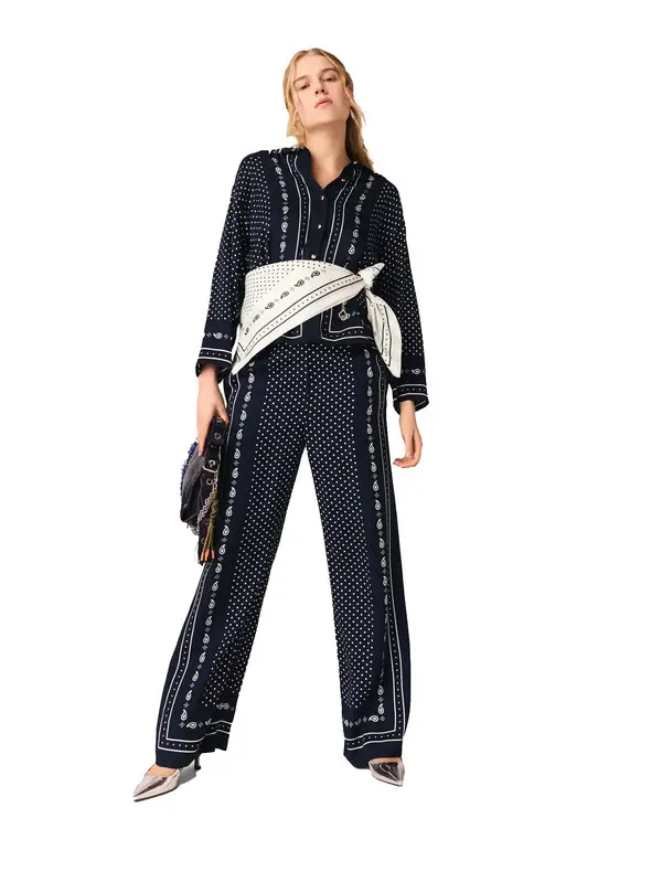 Printed Fluid Trousers 1 Image