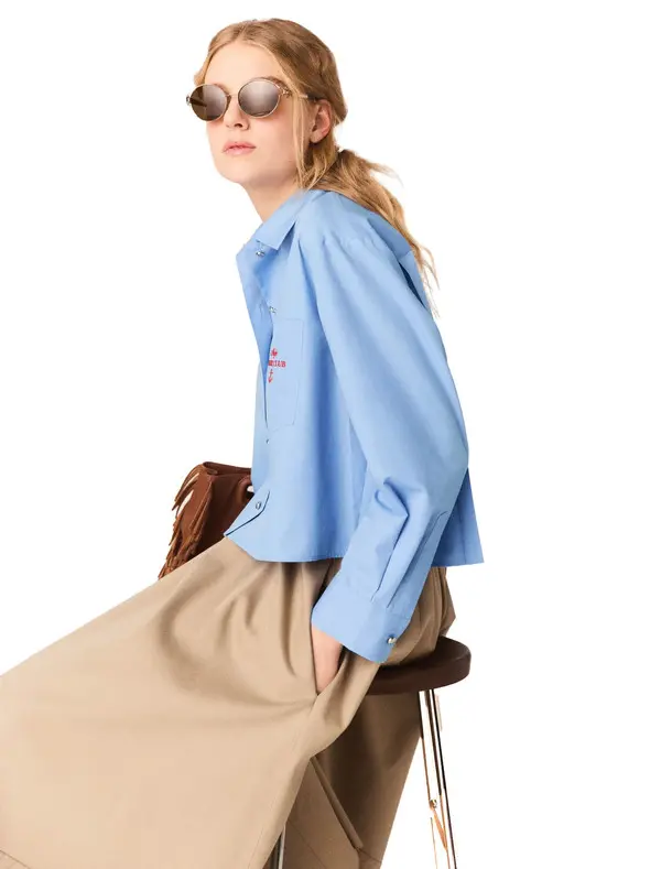 Pleated Back Embroidered Shirt 1 Image