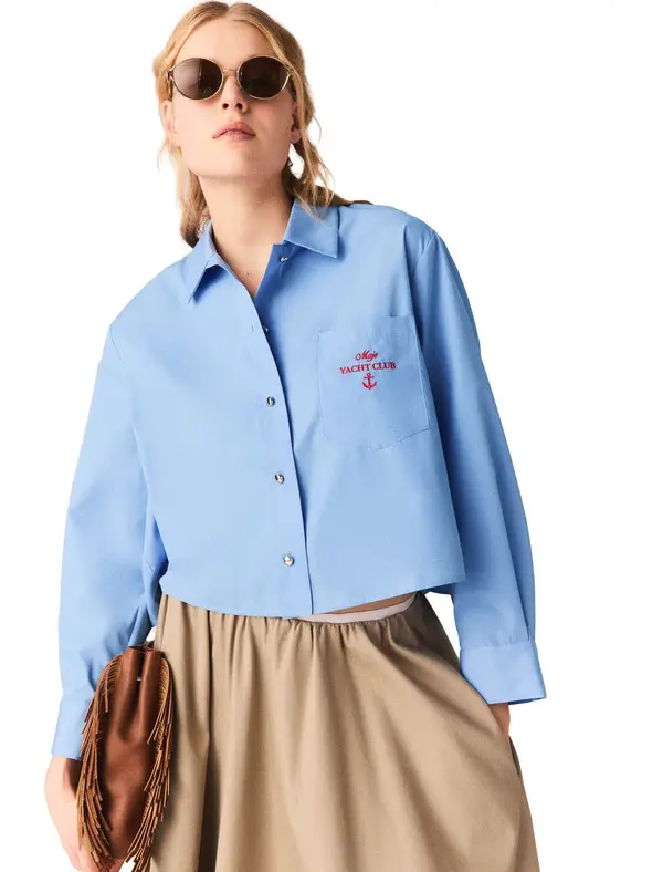 Pleated Back Embroidered Shirt 3 Image