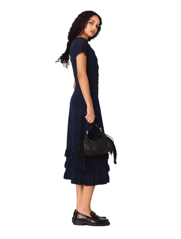 Knit Maxi Dress With Ruffles 3 Image