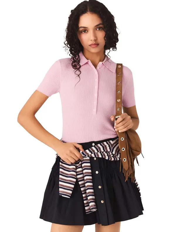 Polo Collar Ribbed Jumper 1 Image