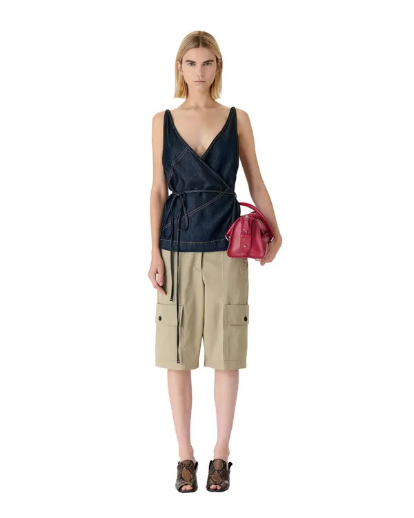 Satin Denim Wallet Top 2 Image