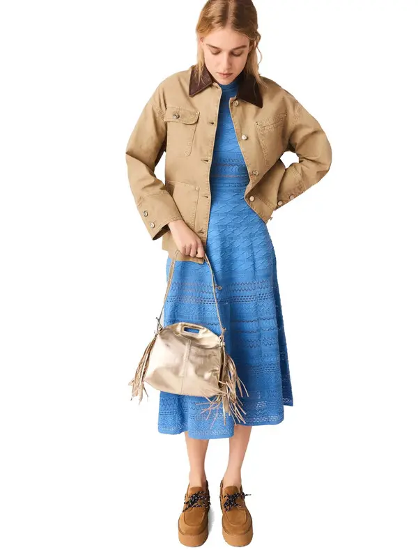 Denim Jacket With Pleated Back 2 Image