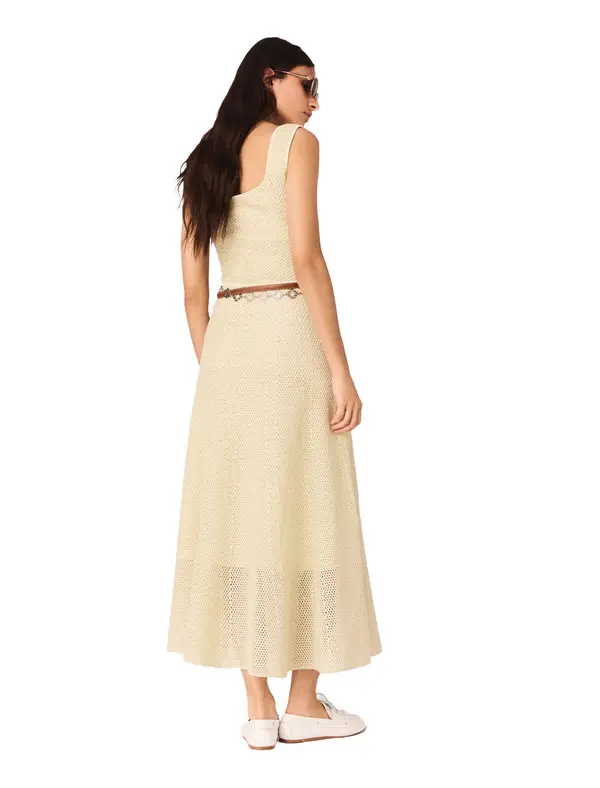 Square Neck Rhinestone Knit Maxi Dress 1 Image