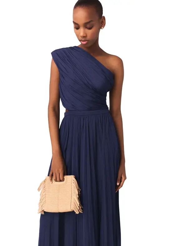 Asymmetrical Pleated Maxi Dress 2 Image