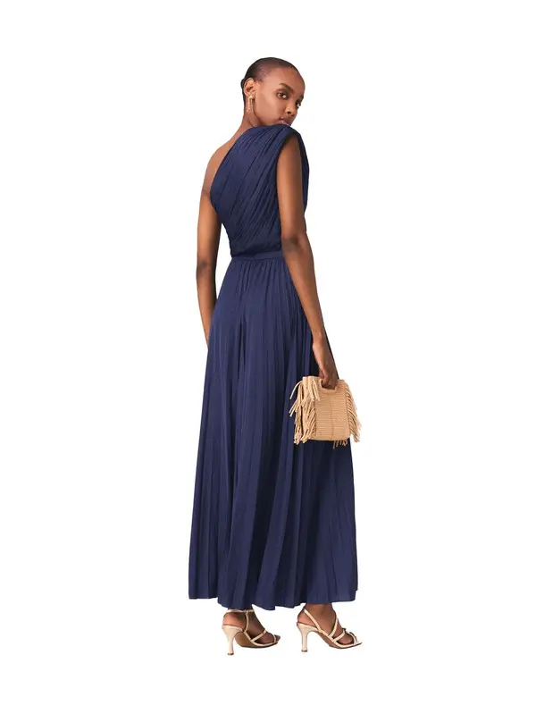 Asymmetrical Pleated Maxi Dress 3 Image