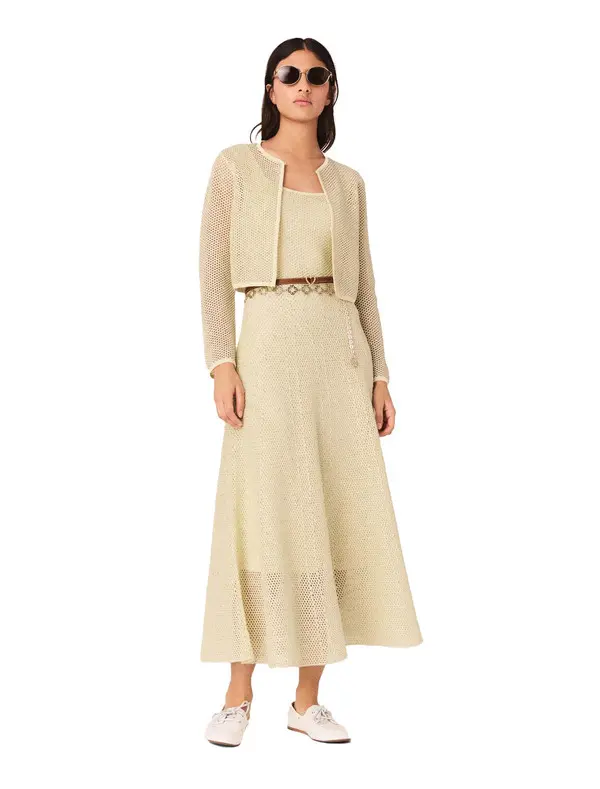 Cropped Rhinestone Knit Cardigan 1 Image