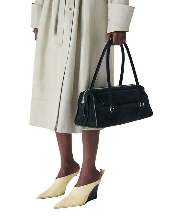 Suede Bowling Shoulder Bag 1 Image