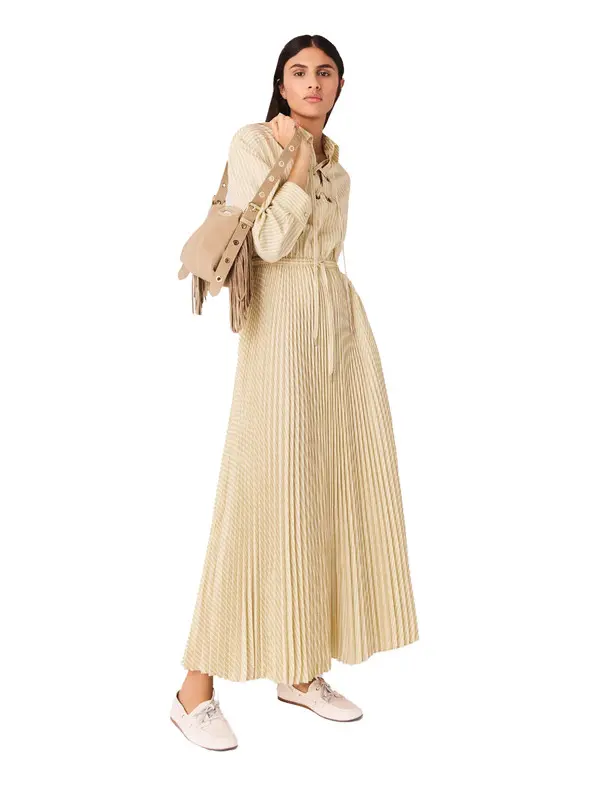 Eyelet Pleated Maxi Dress 1 Image