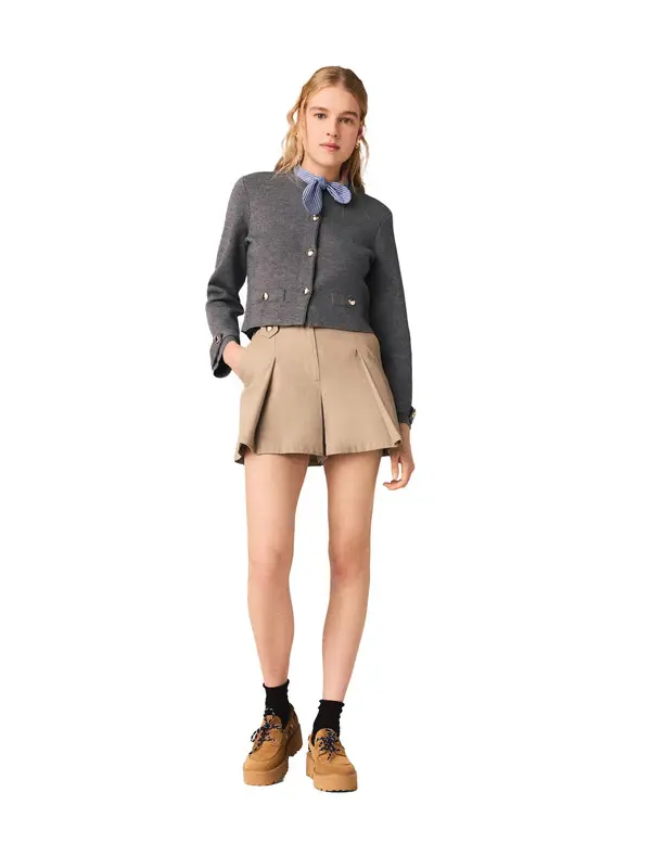 Removable Striped Collar Cardigan 2 Image