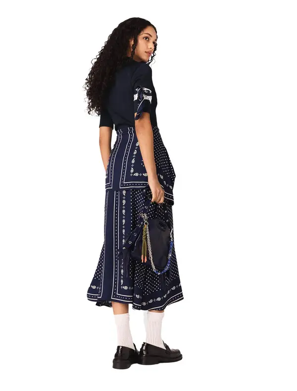 Patterned Mixed-Material Dress 1 Image