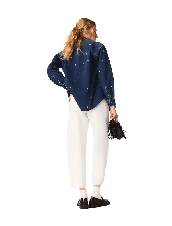 Rhinestone Denim Shirt 2 Image