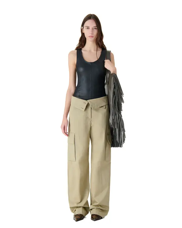 Straight-Leg Trousers With Flap Belt 4 Image