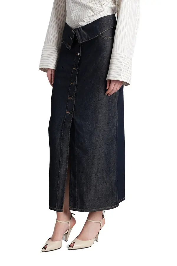 Denim Midi Skirt 1 Image