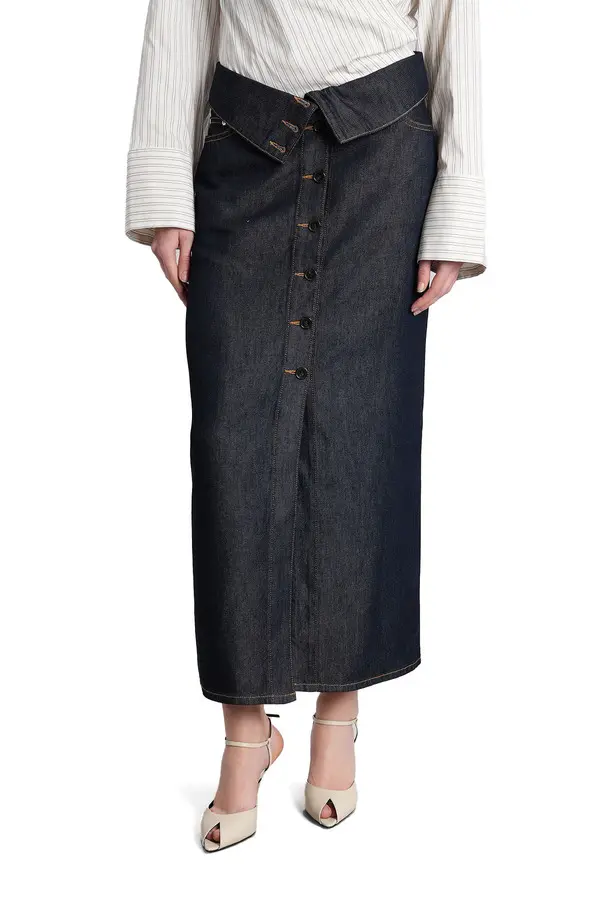 Denim Midi Skirt 2 Image