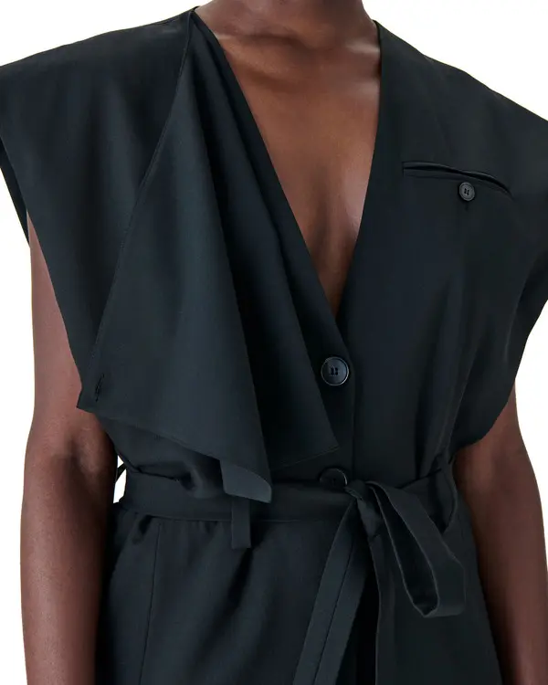 Sleeveless Long Dress With Adjustable Neckline 2 Image