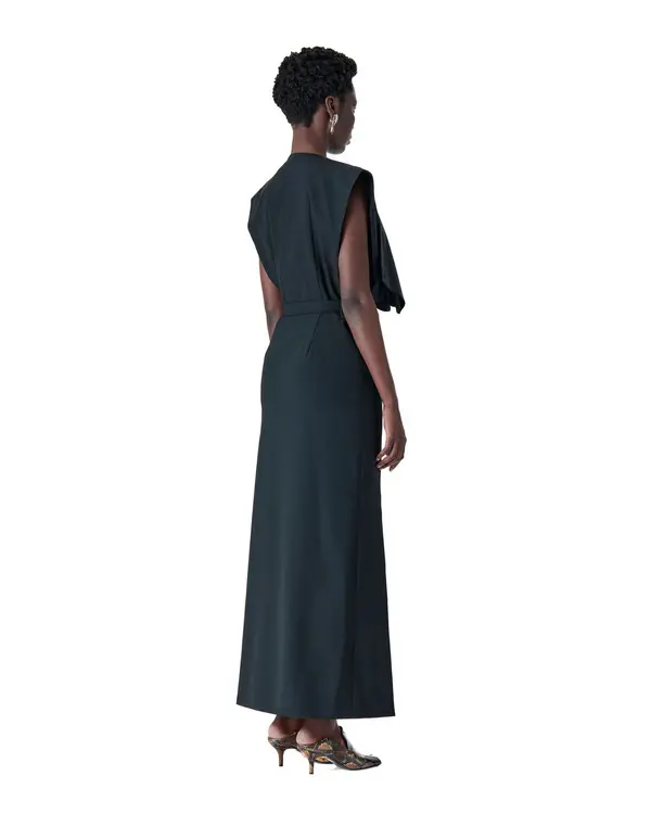 Sleeveless Long Dress With Adjustable Neckline 3 Image