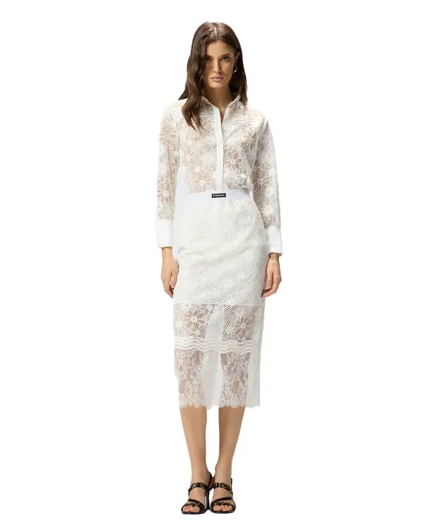 Lace Midi Skirt with Slits 3 Image