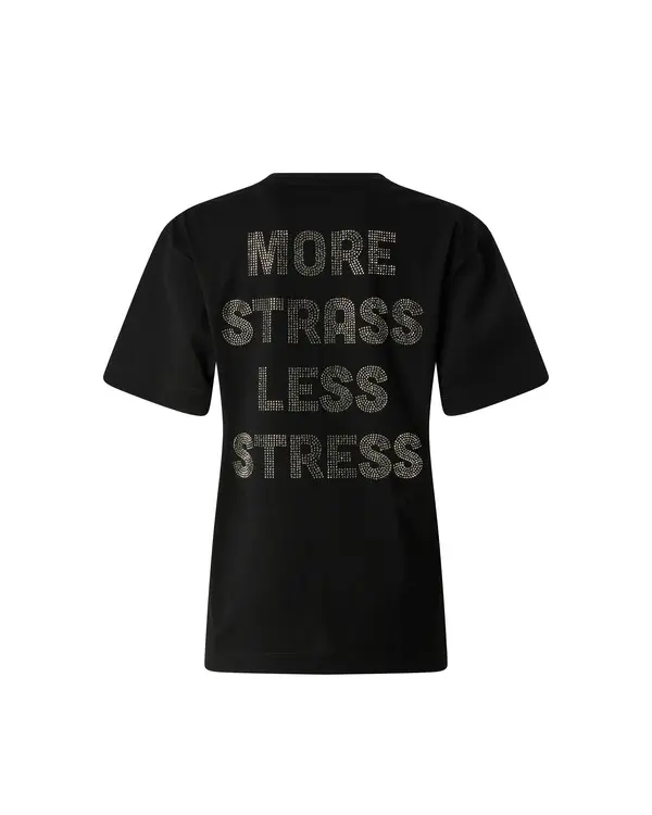 More Strass Less Stress Print Short Sleeve T-shirt 1 Image