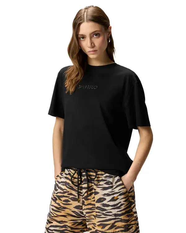 More Strass Less Stress Print Short Sleeve T-shirt 3 Image