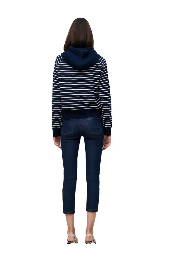 Striped Cardigan with Hood 3 Image