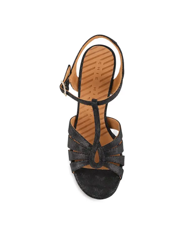T-Strap Heeled Platform Sandals 1 Image