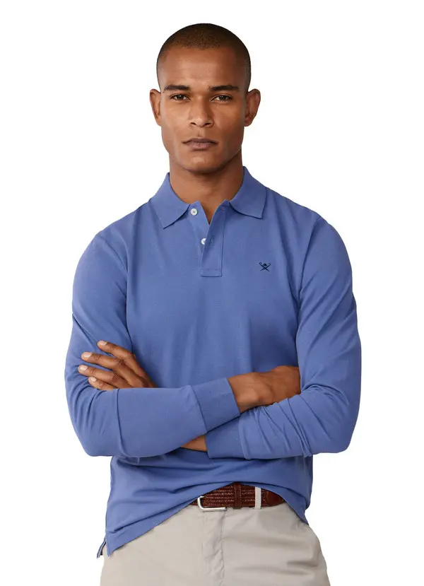 Slim Fit Long Sleeve Pique Polo 2 Image