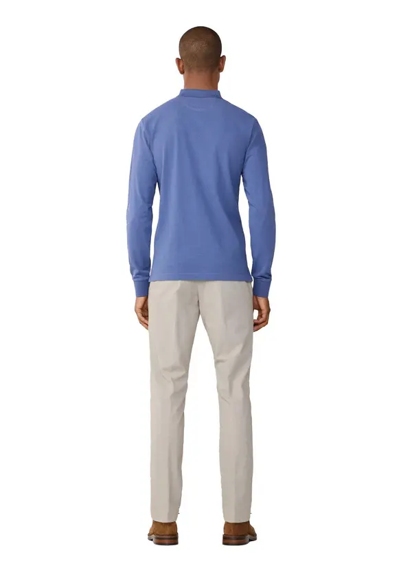 Slim Fit Long Sleeve Pique Polo 4 Image