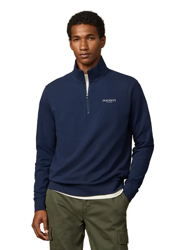 Classic Fit Pique Quarter-Zip Sweatshirt 2 Image
