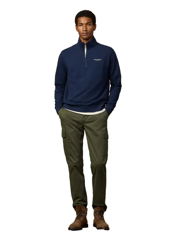 Classic Fit Pique Quarter-Zip Sweatshirt 3 Image