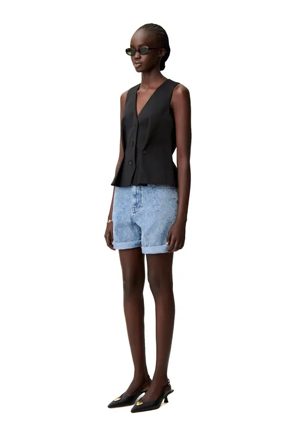 Sleeveless Buttoned Waistcoat Top 1 Image