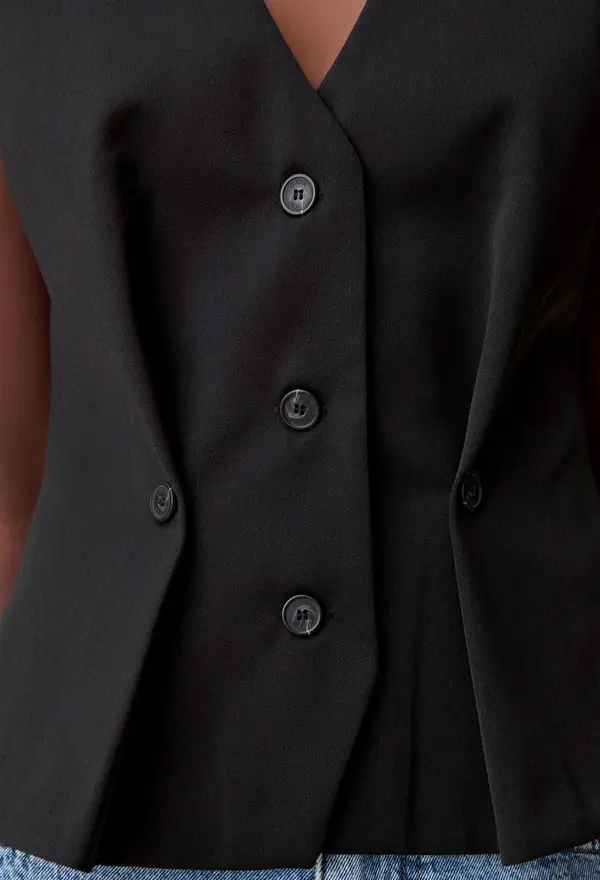 Sleeveless Buttoned Waistcoat Top 2 Image