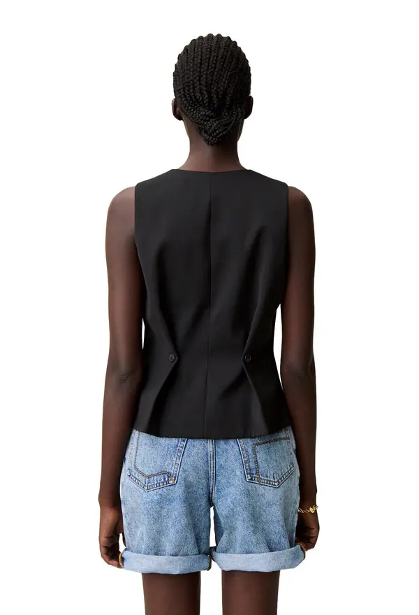 Sleeveless Buttoned Waistcoat Top 3 Image