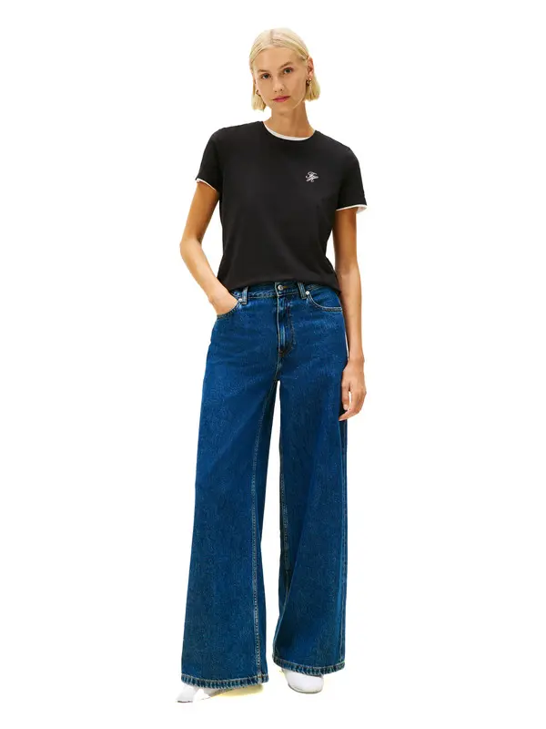 Logo Embroidery Jersey Crew Neck T-Shirt 2 Image