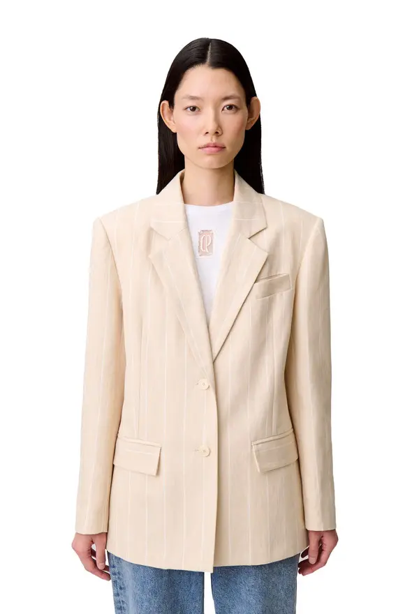 Cotton Blend Tailored Blazer 3 Image