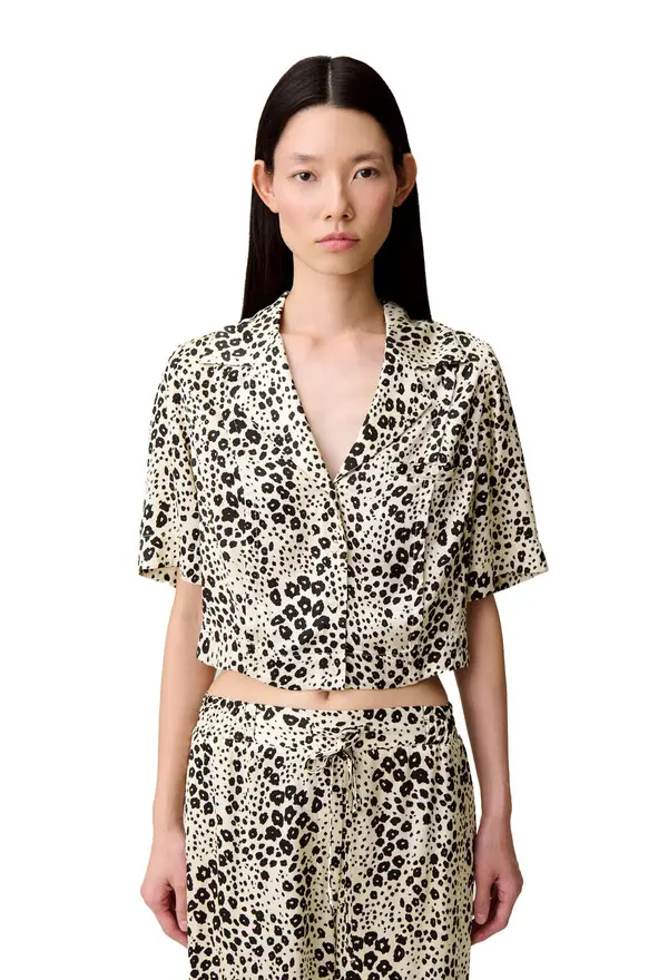 Animal Print Satin Shirt 2 Image
