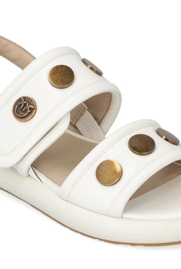 Padded Nappa Leather Sandals with Metallic Details 3 Image