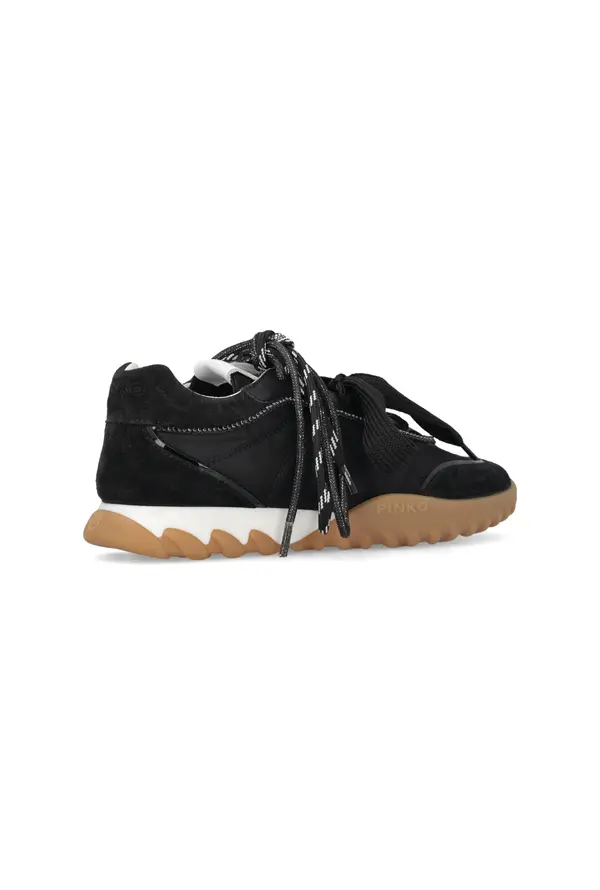 Suede & Technical Fabric Sneakers with Double Laces 2 Image