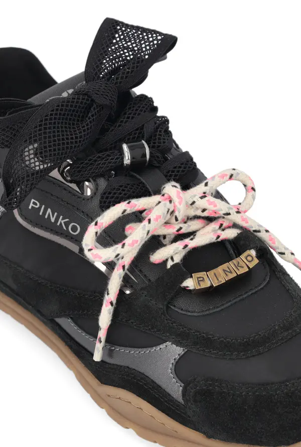 Multi Material Logo Sneakers with Double Laces 2 Image