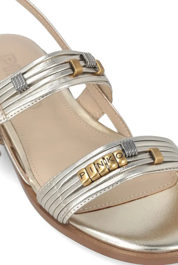 Logo Detailed Buckle Fastened Platine Sandals 1 Image