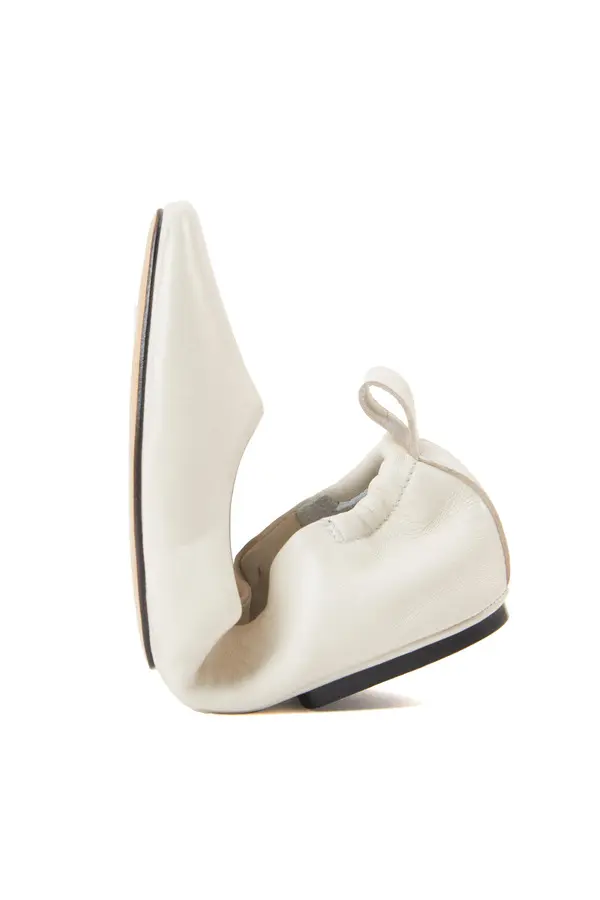 Leather Square Toe Glove Ballerinas with Elasticated Heel 3 Image