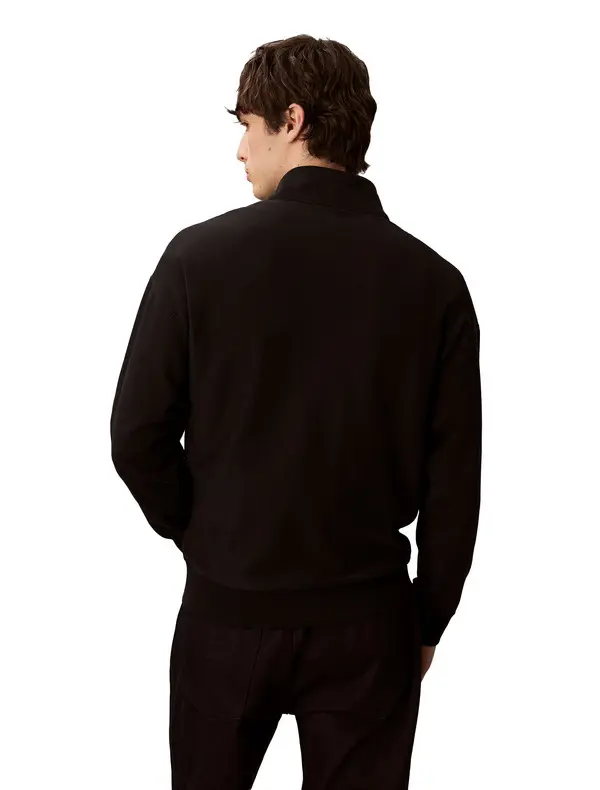 Cotton Regular Fit Half Zipper Stand Collar Sweatshirt 3 Image