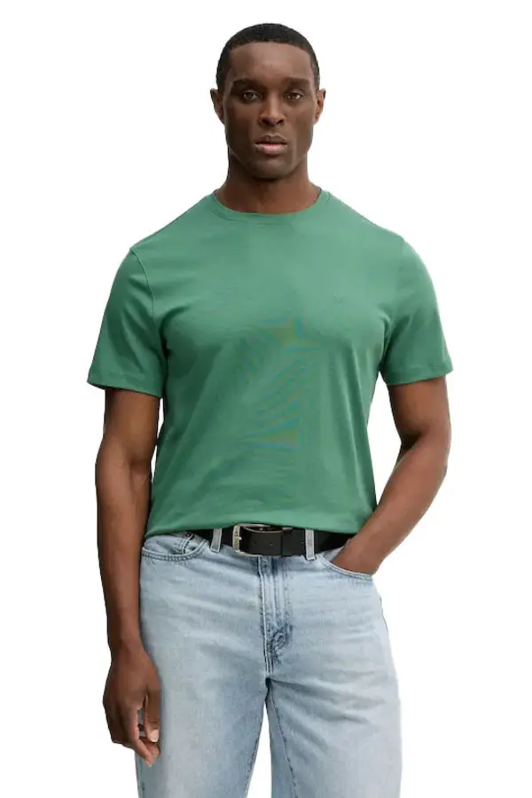 Solid Color Cotton Short Sleeve T-Shirt 2 Image