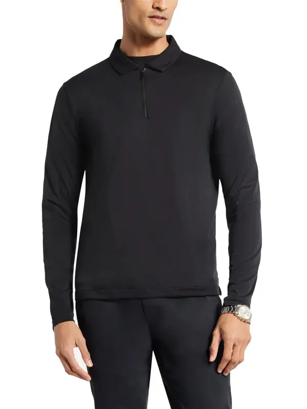 Cotton Half-Zip Polo Shirt 1 Image