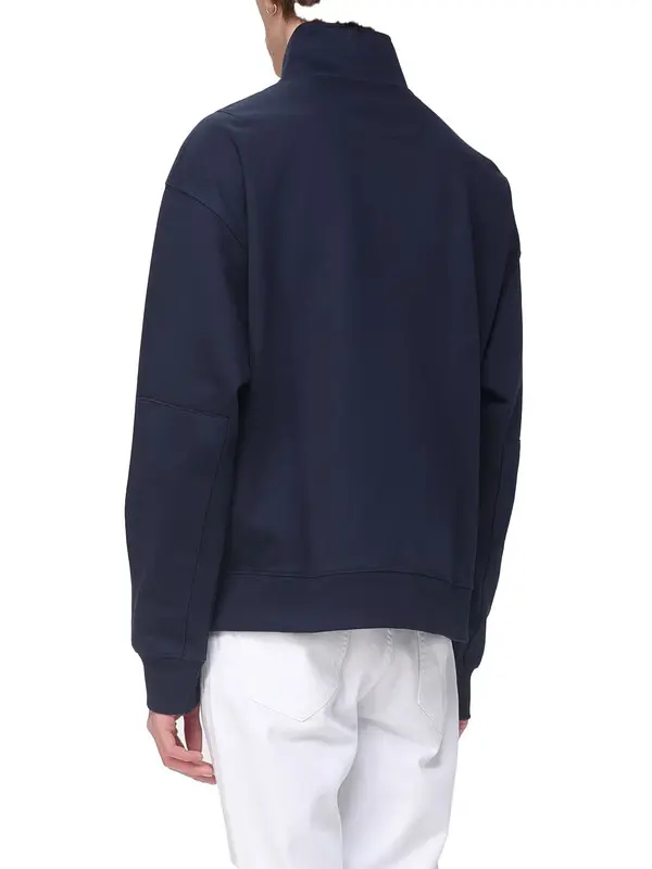 Quarter Zip Up Sweatshirt with Logo Patch 2 Image
