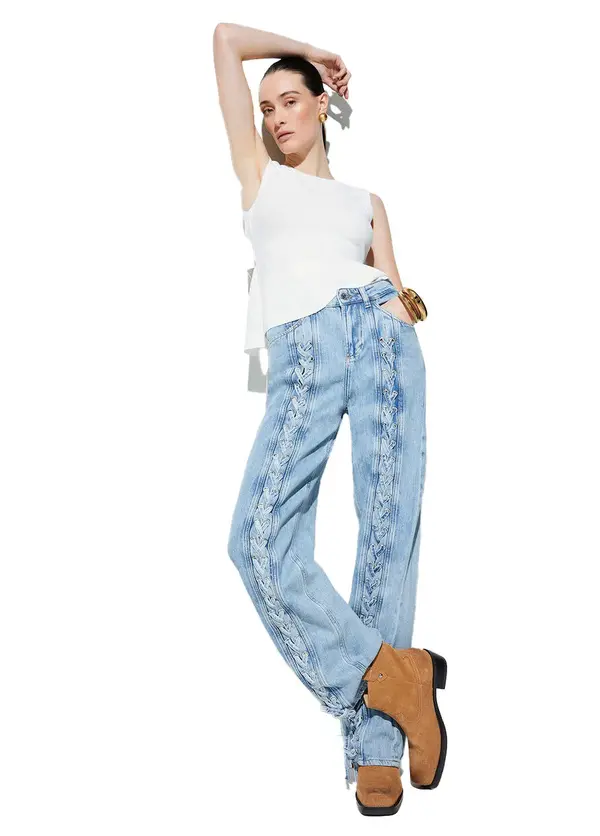 Flared Jeans with Braiding 2 Image