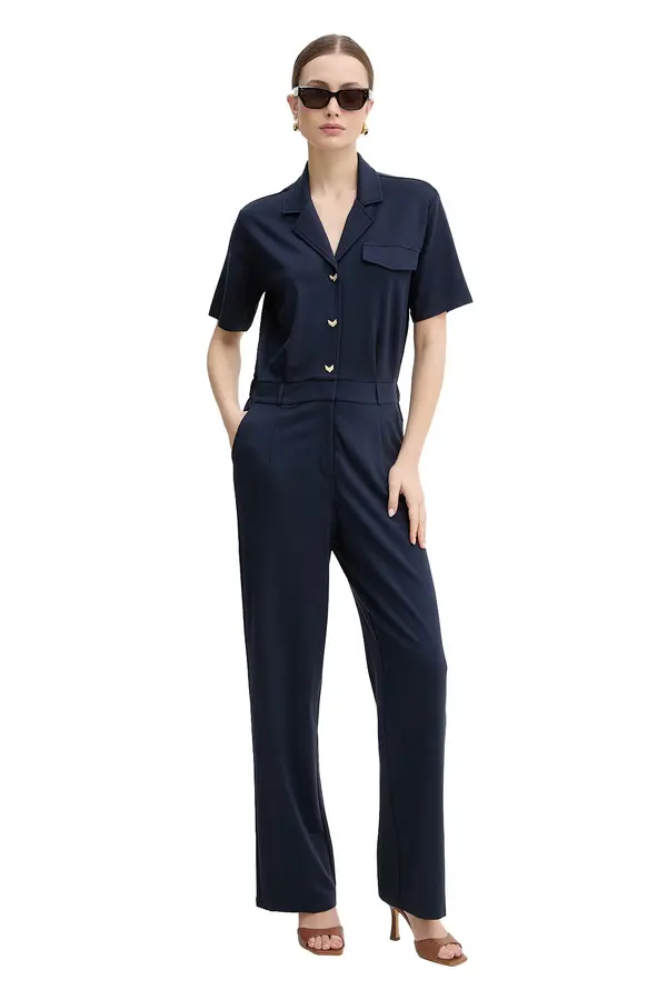 Short Sleeve Buttoned Jumpsuit 1 Image