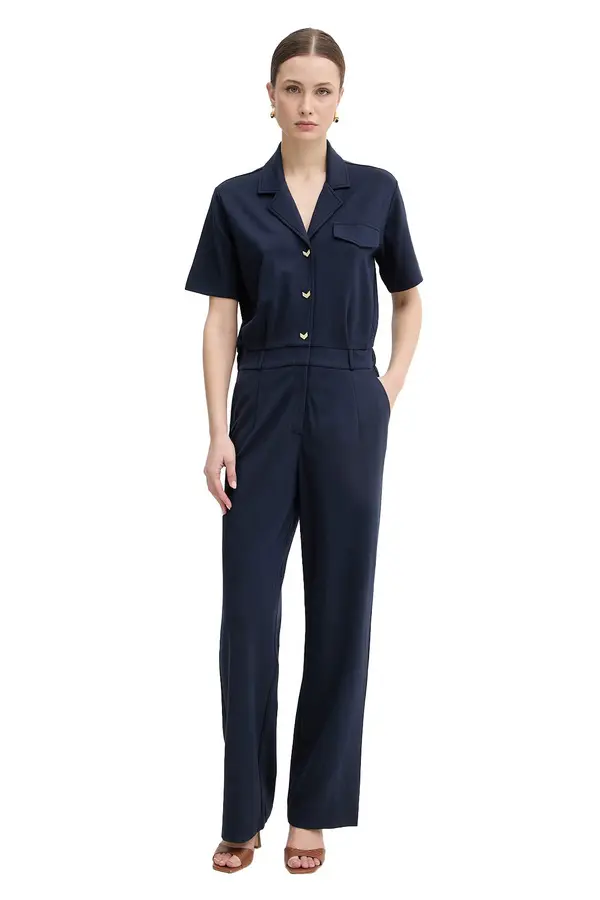 Short Sleeve Buttoned Jumpsuit 2 Image