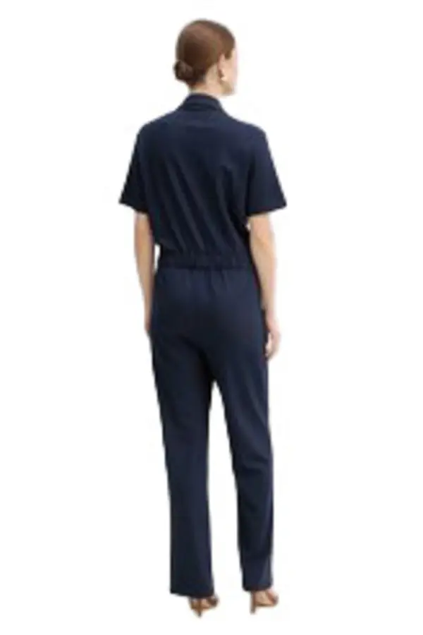 Short Sleeve Buttoned Jumpsuit 3 Image